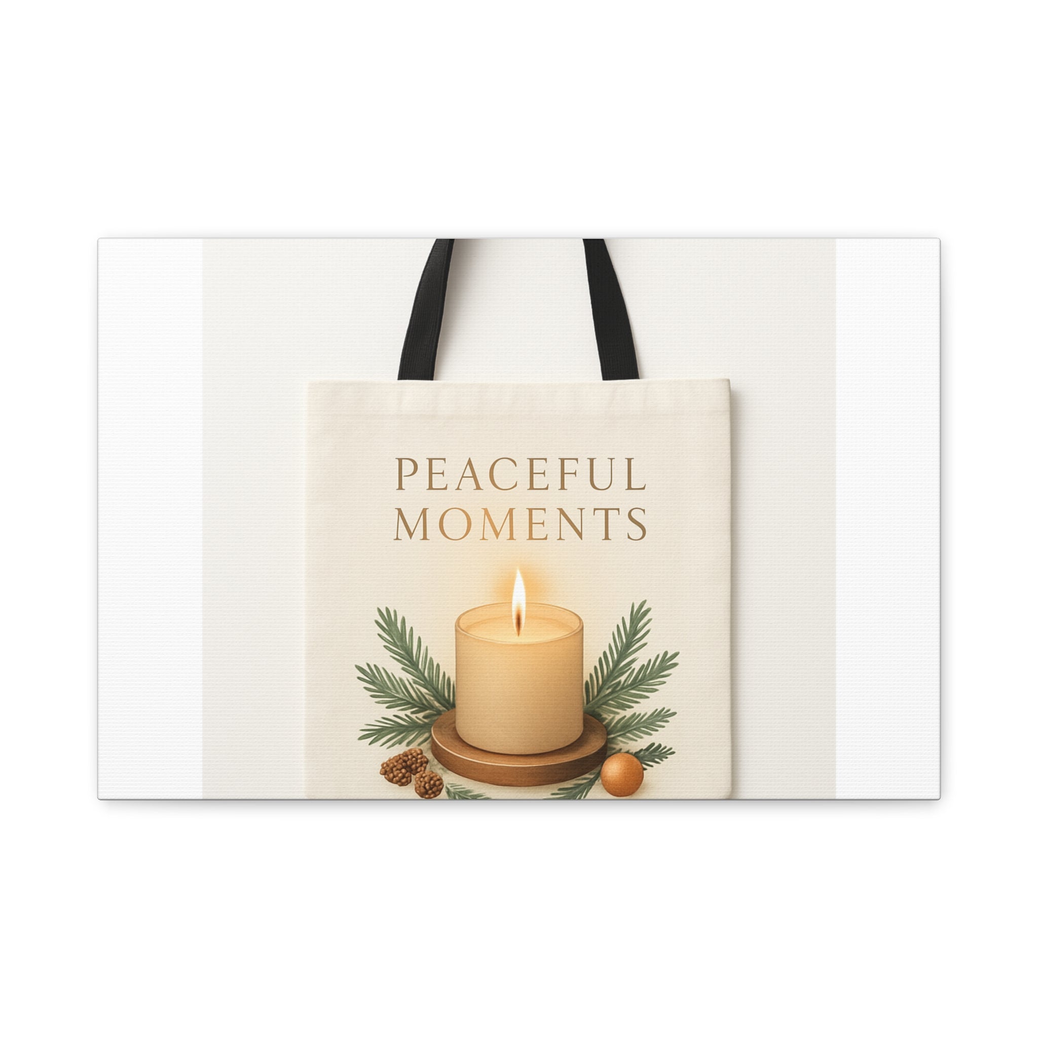 Canvas Wall Art — "Peaceful Moments" Candle Holiday Decor