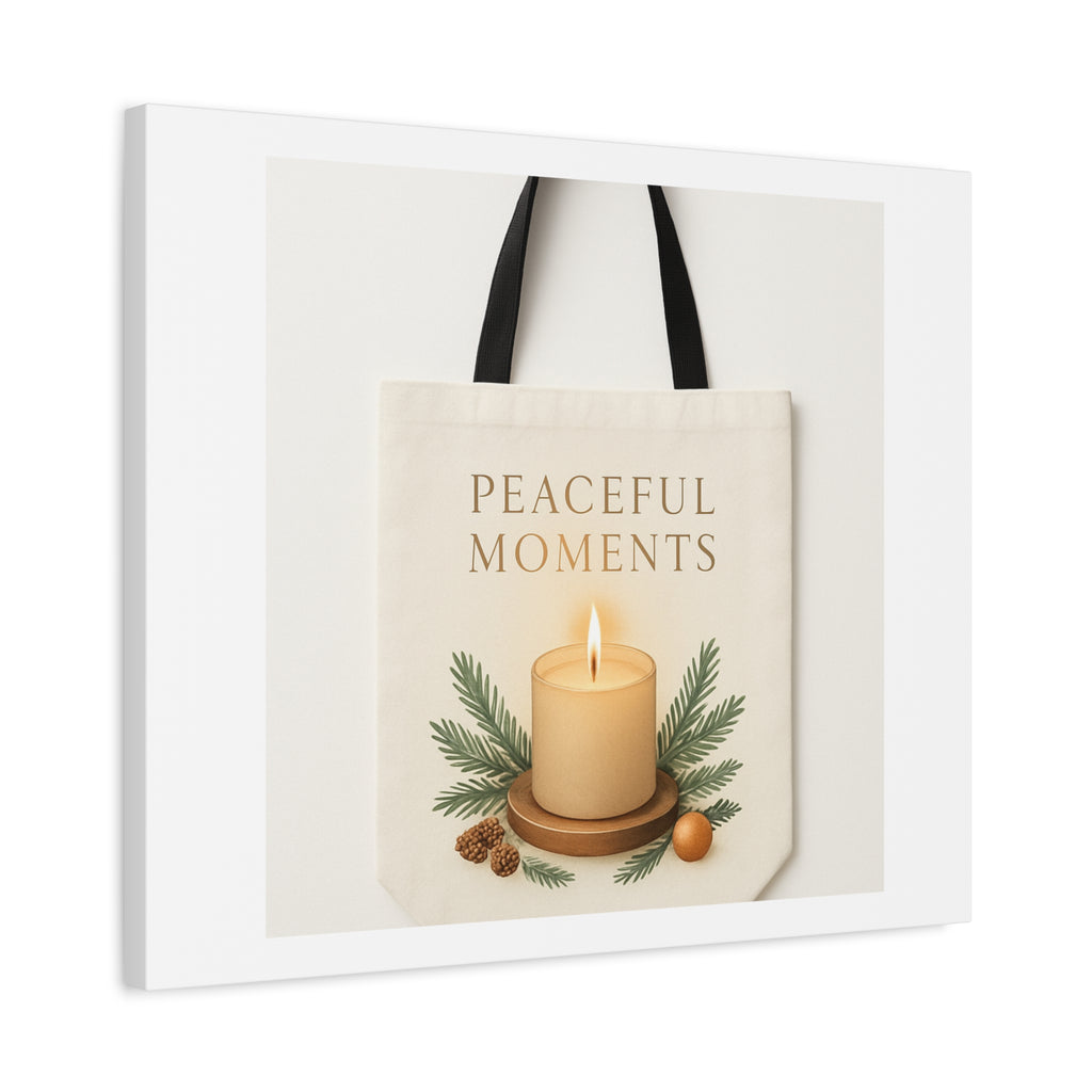 Canvas Wall Art — "Peaceful Moments" Candle Holiday Decor