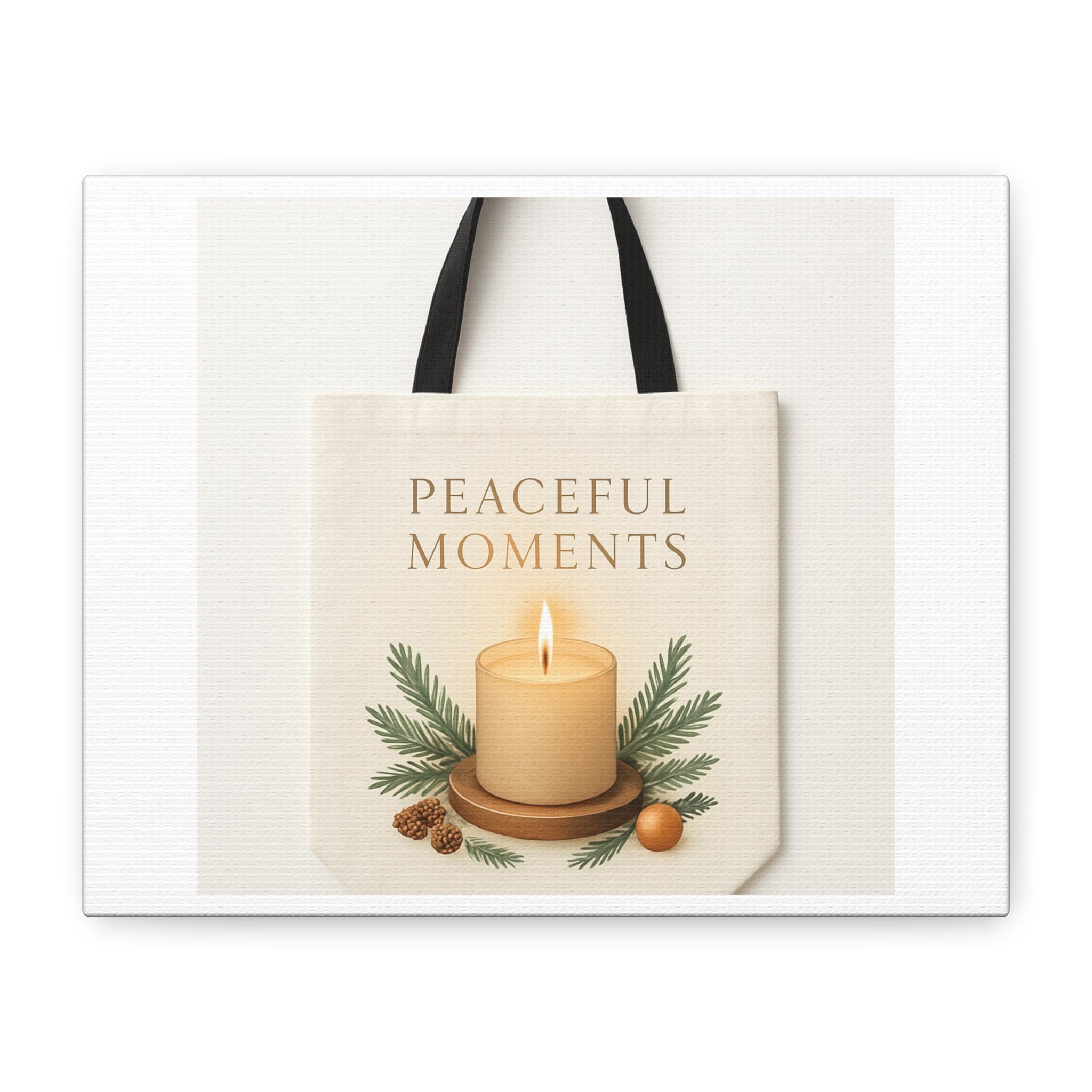 Canvas Wall Art — "Peaceful Moments" Candle Holiday Decor