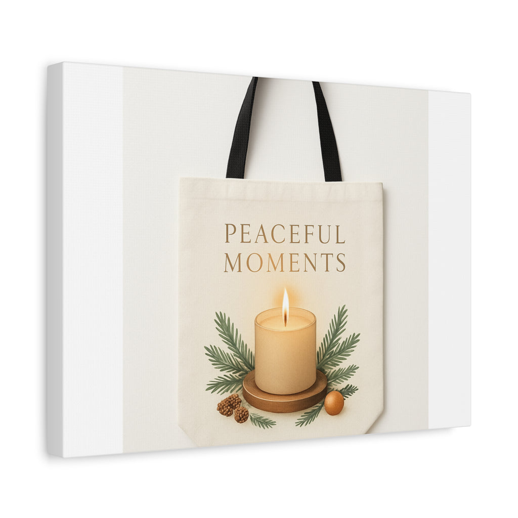 Canvas Wall Art — "Peaceful Moments" Candle Holiday Decor