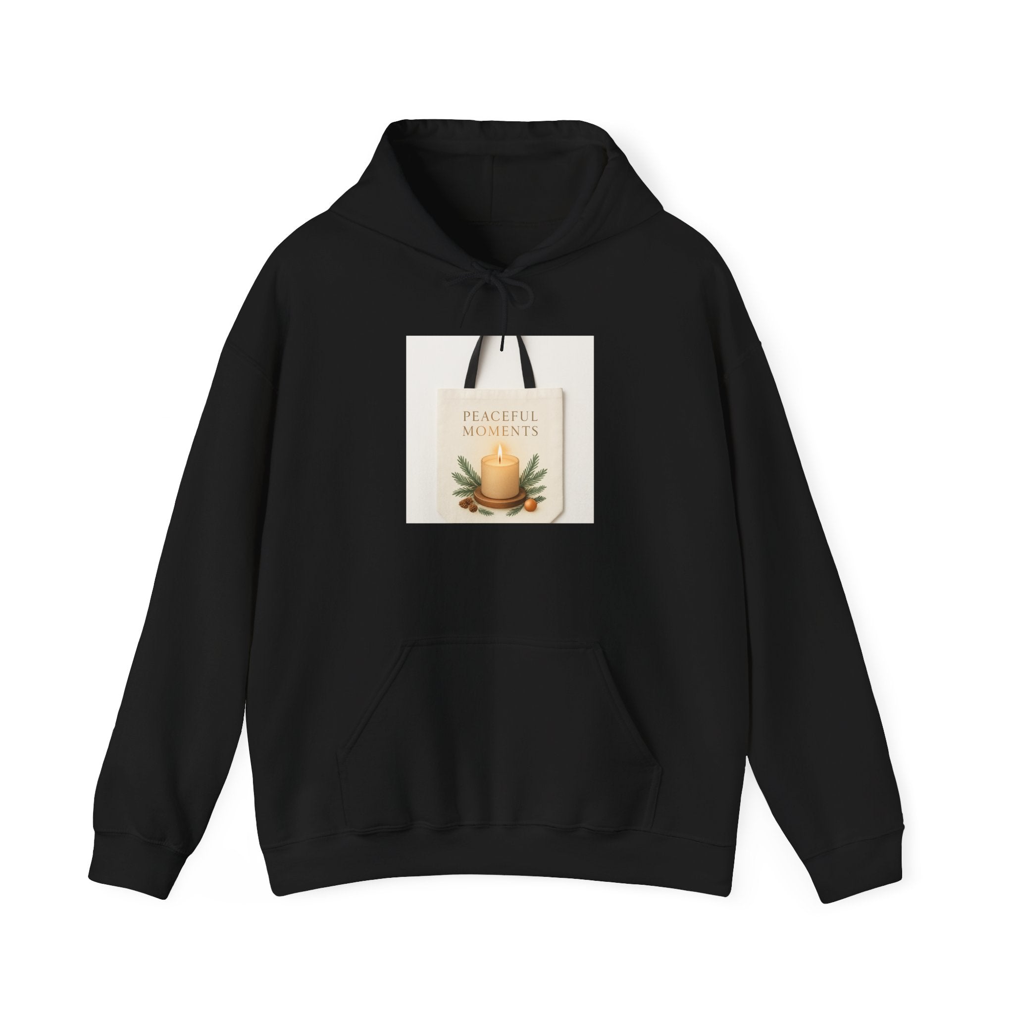 Peaceful Moments Candle Hoodie — Cozy Aromatherapy Graphic Sweatshirt