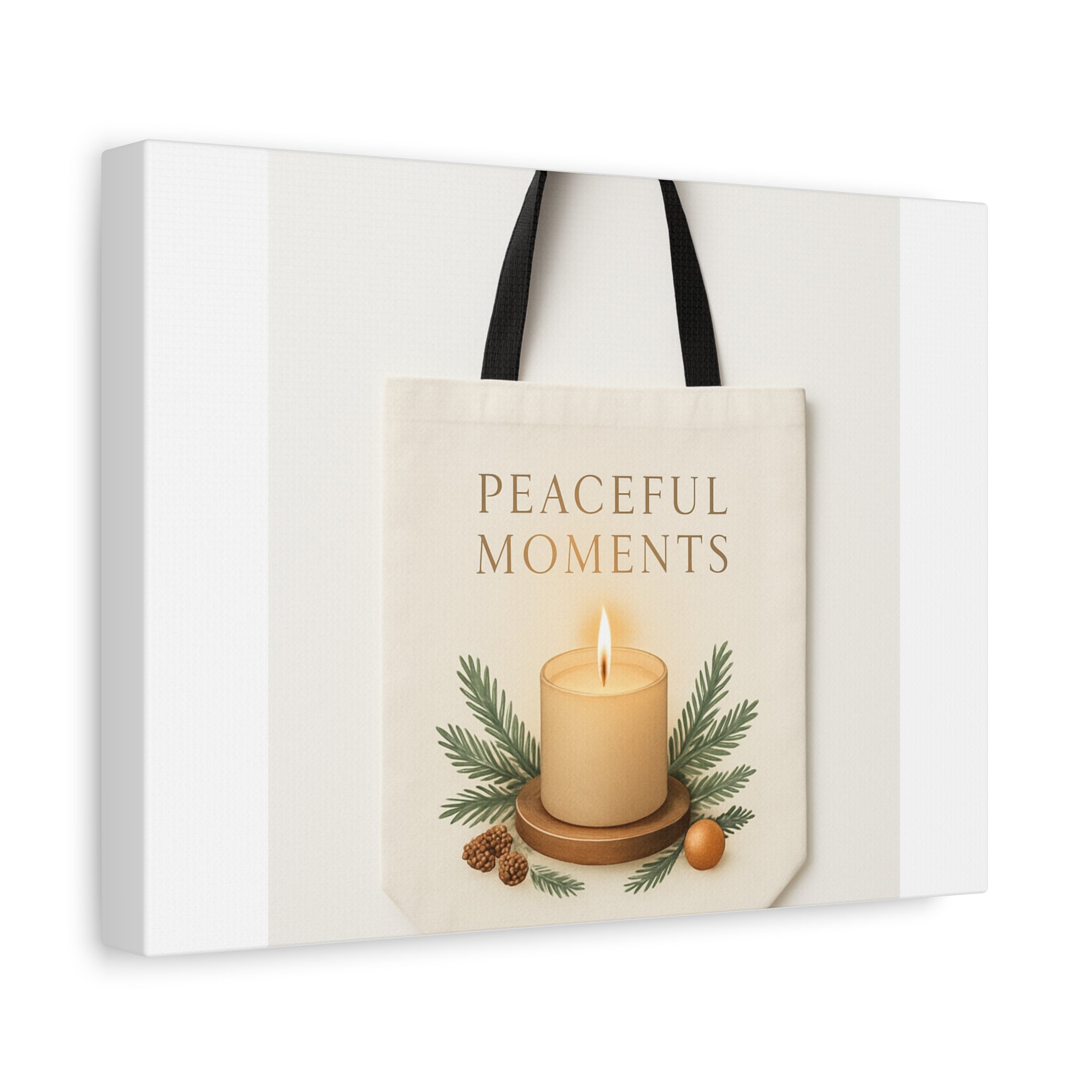 Canvas Wall Art — "Peaceful Moments" Candle Holiday Decor