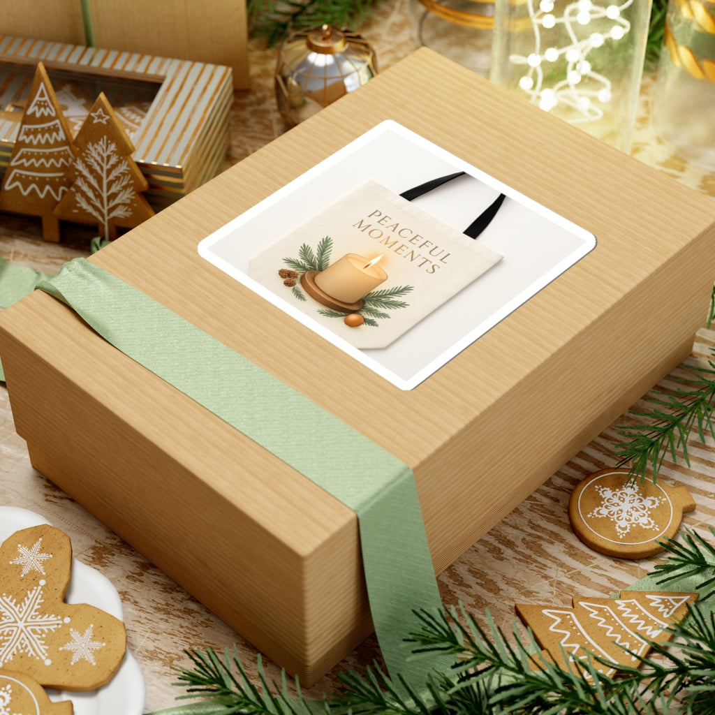 Peaceful Moments Candle Sticker — Holiday Kiss-Cut Sticker