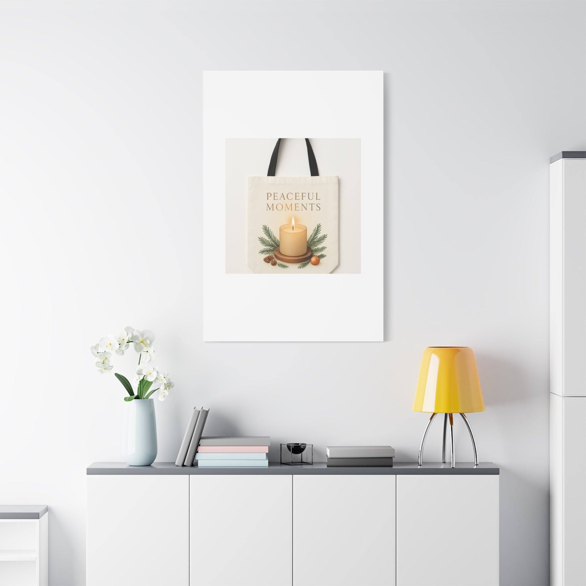 Canvas Wall Art — "Peaceful Moments" Candle Holiday Decor