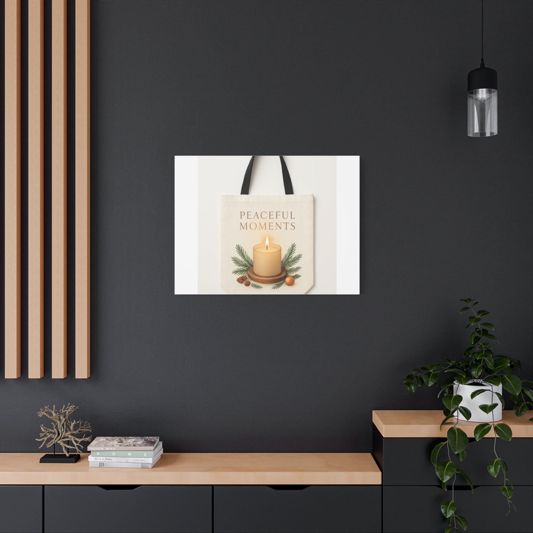 Canvas Wall Art — "Peaceful Moments" Candle Holiday Decor