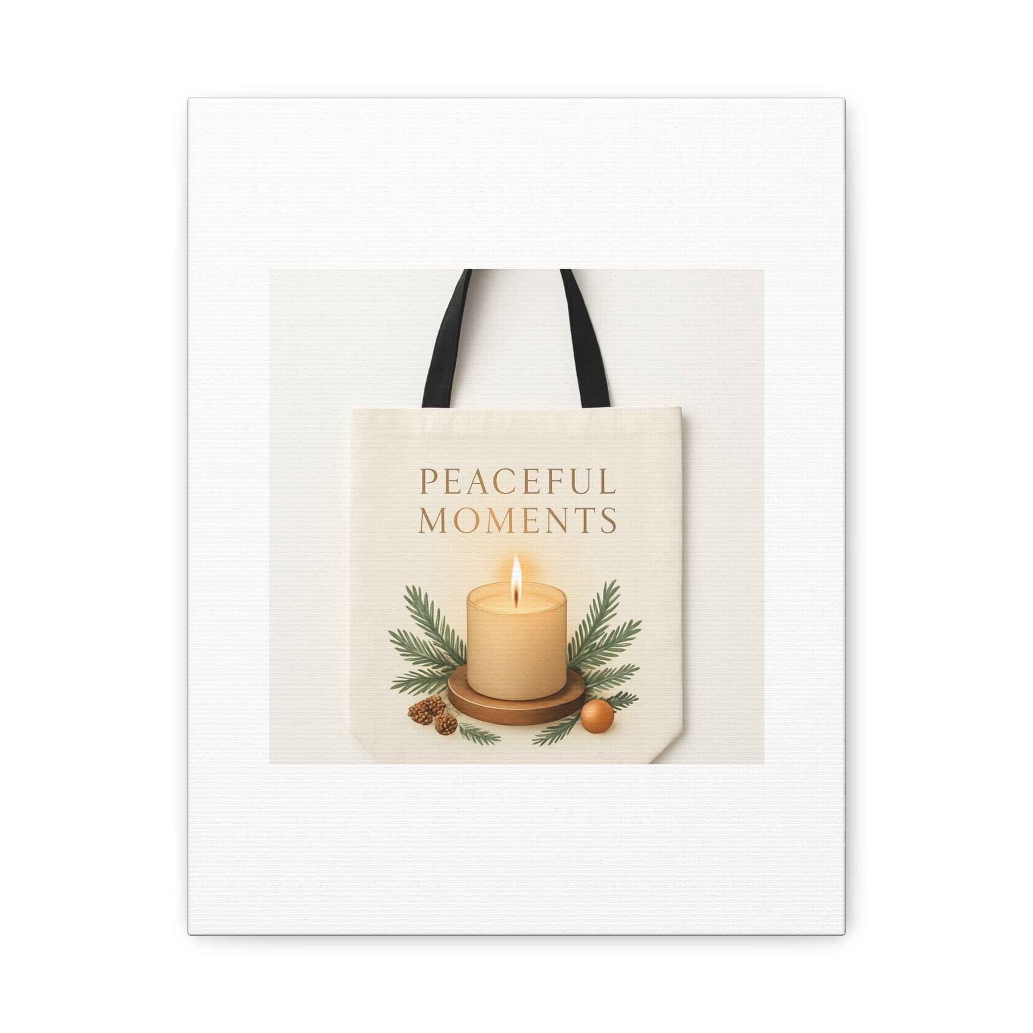 Canvas Wall Art — "Peaceful Moments" Candle Holiday Decor