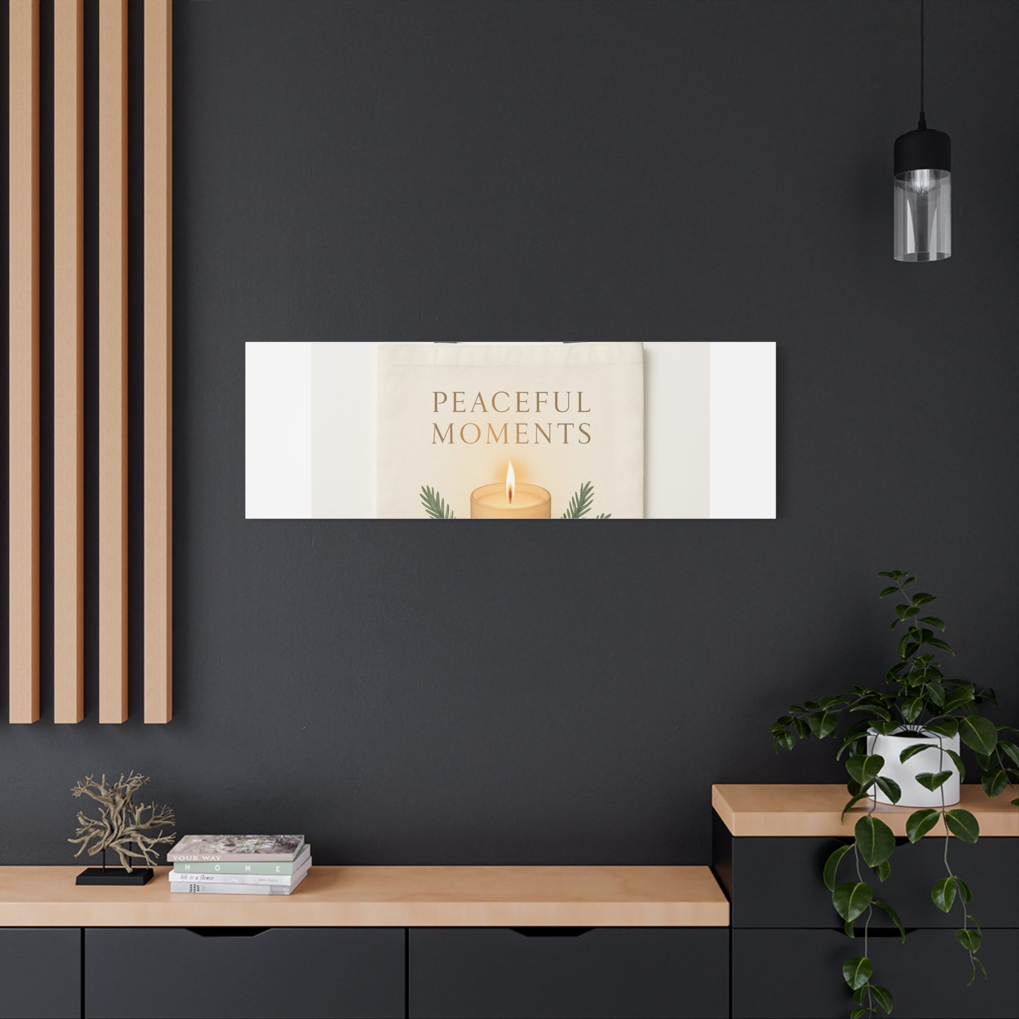 Canvas Wall Art — "Peaceful Moments" Candle Holiday Decor