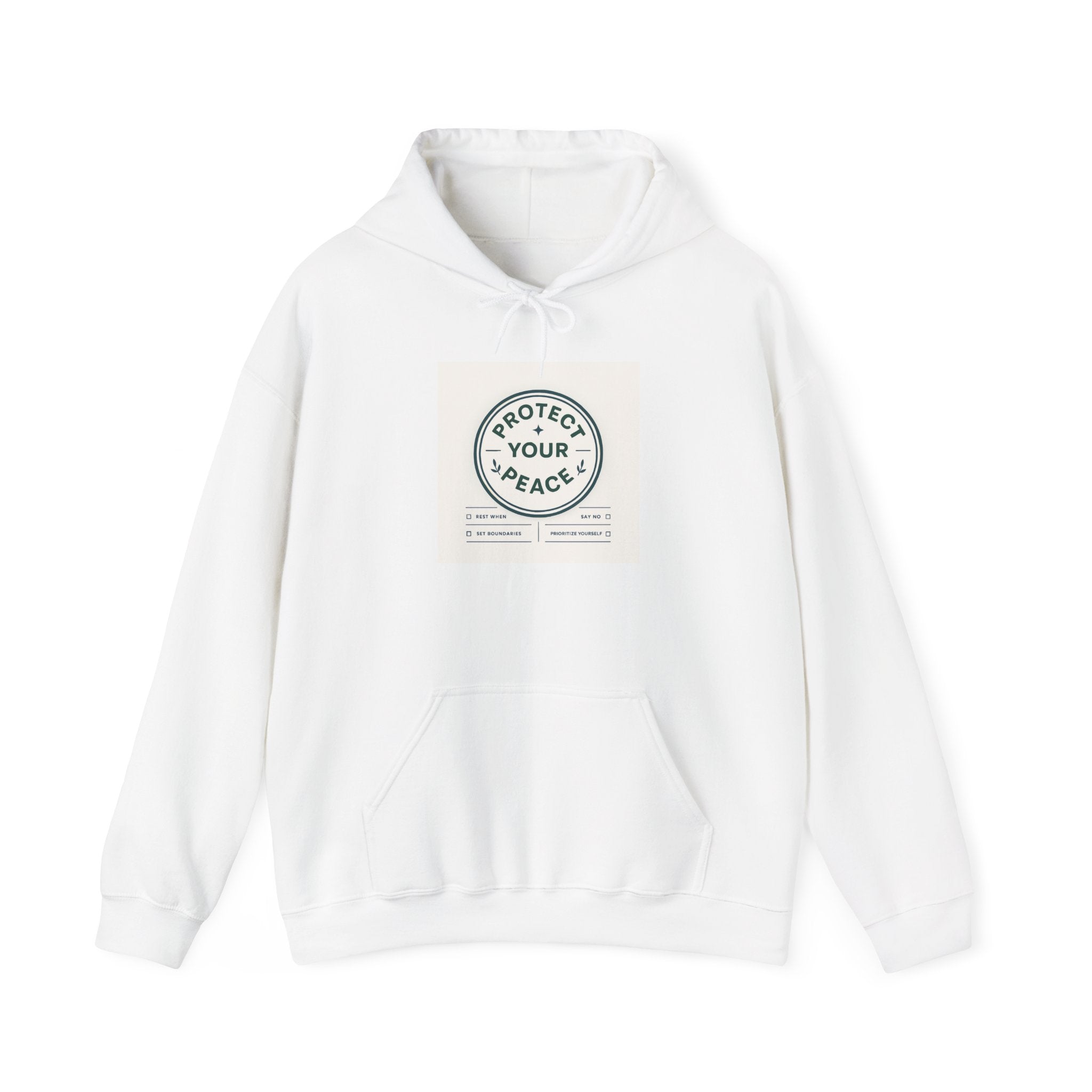 Protect Your Peace Hoodie — Minimal Circle Graphic Pullover