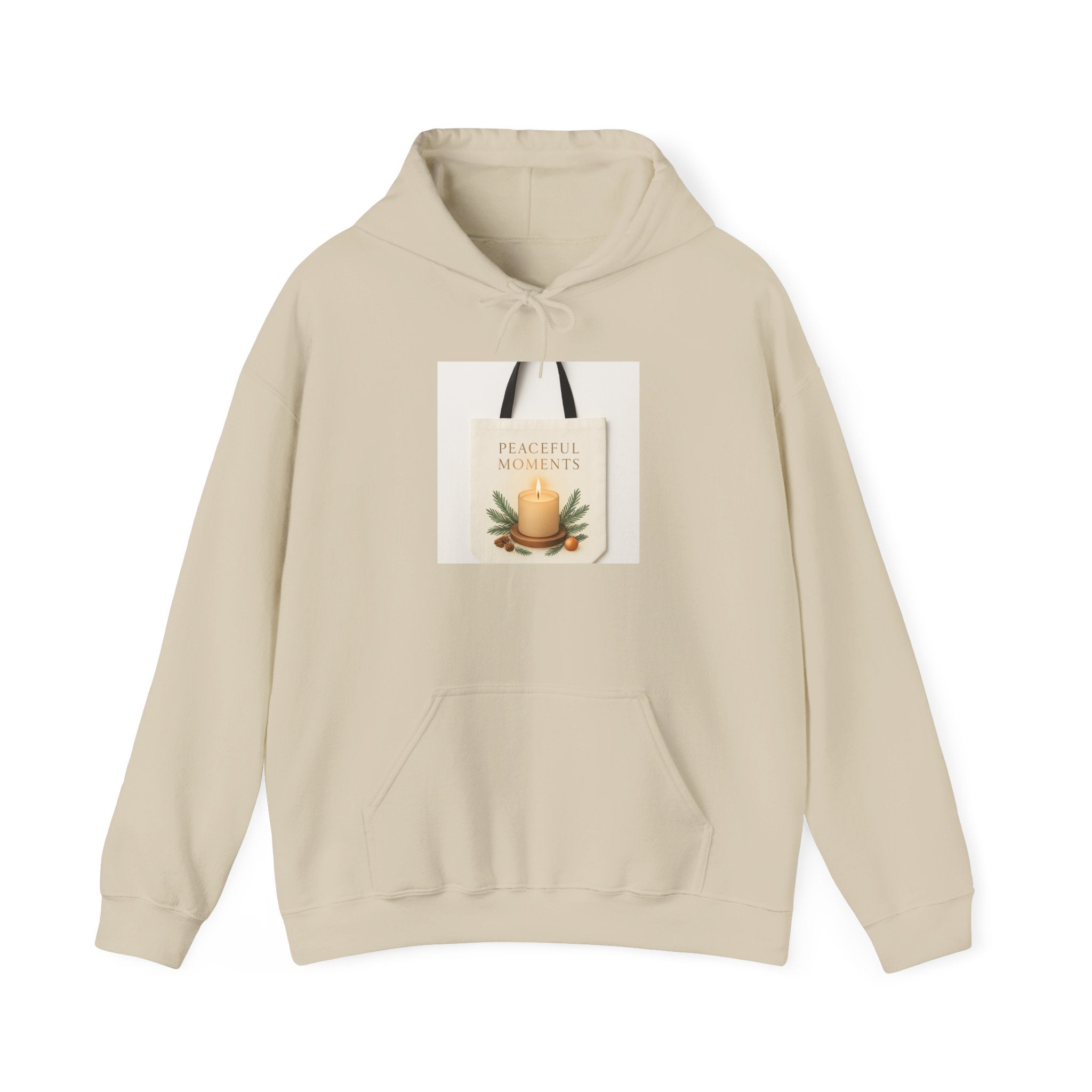 Peaceful Moments Candle Hoodie — Cozy Aromatherapy Graphic Sweatshirt