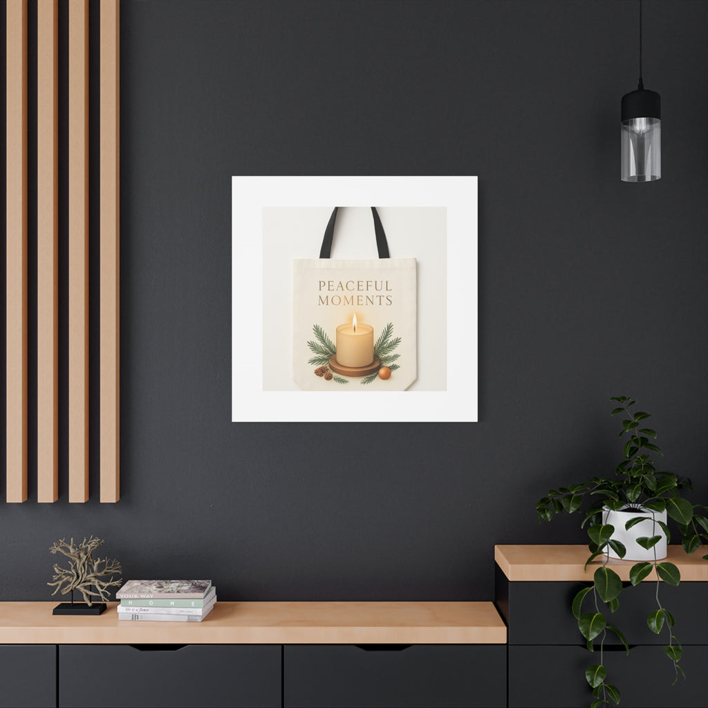 Canvas Wall Art — "Peaceful Moments" Candle Holiday Decor
