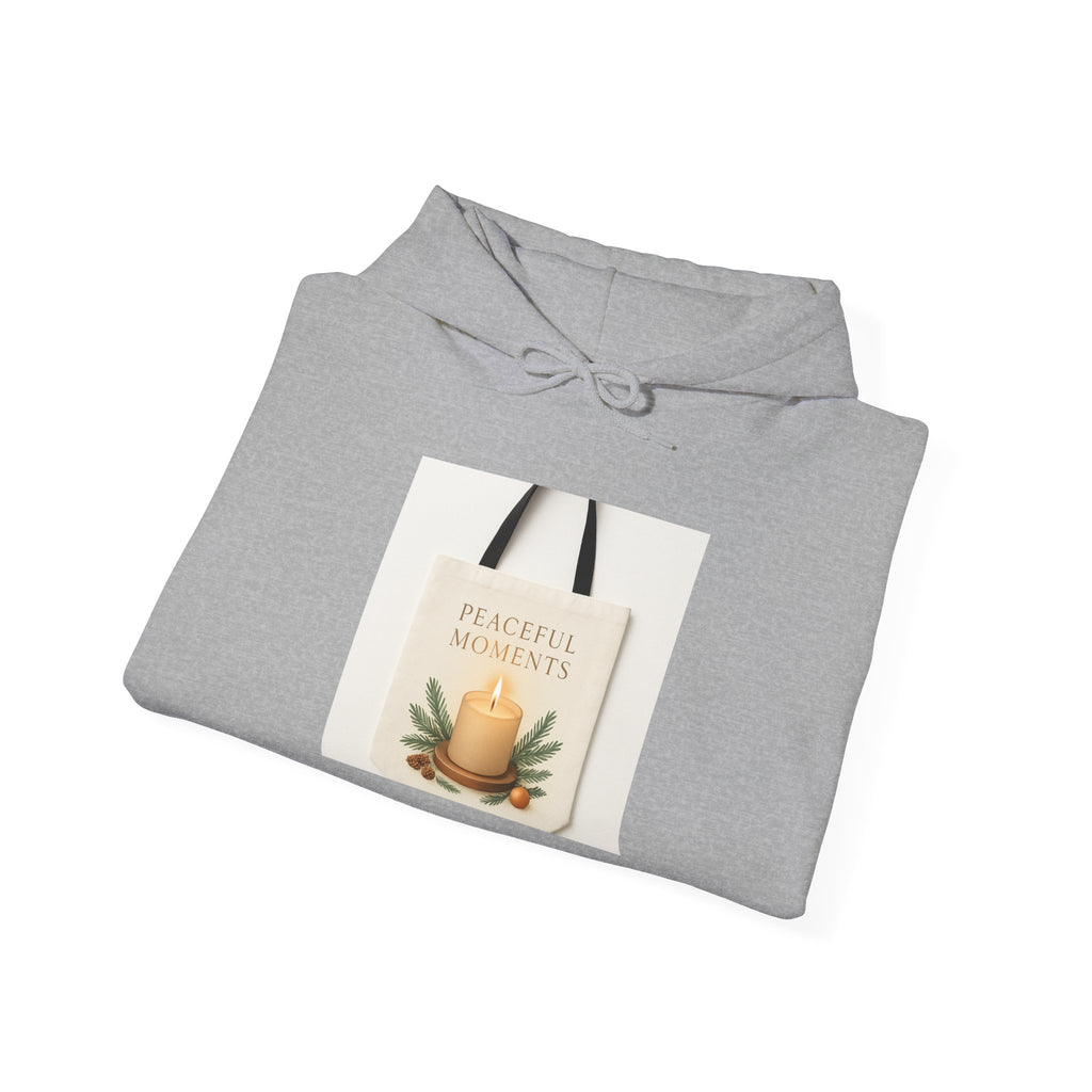Peaceful Moments Candle Hoodie — Cozy Aromatherapy Graphic Sweatshirt