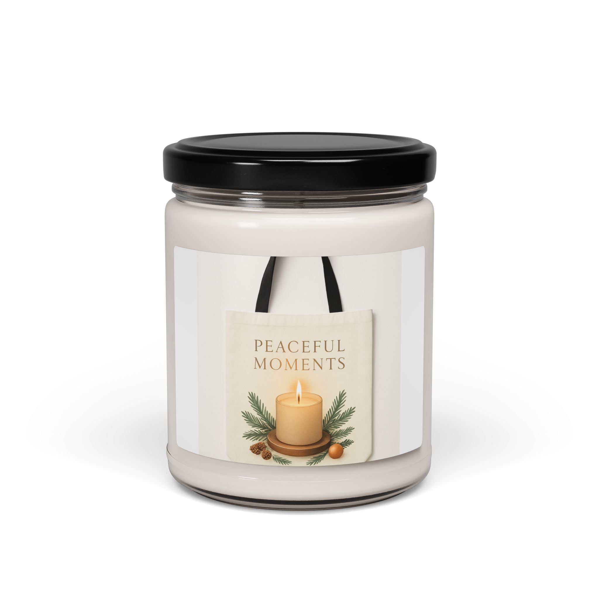 Soy Candle — "Peaceful Moments" Scented 9 oz (Cozy Holiday & Relaxation Gift)