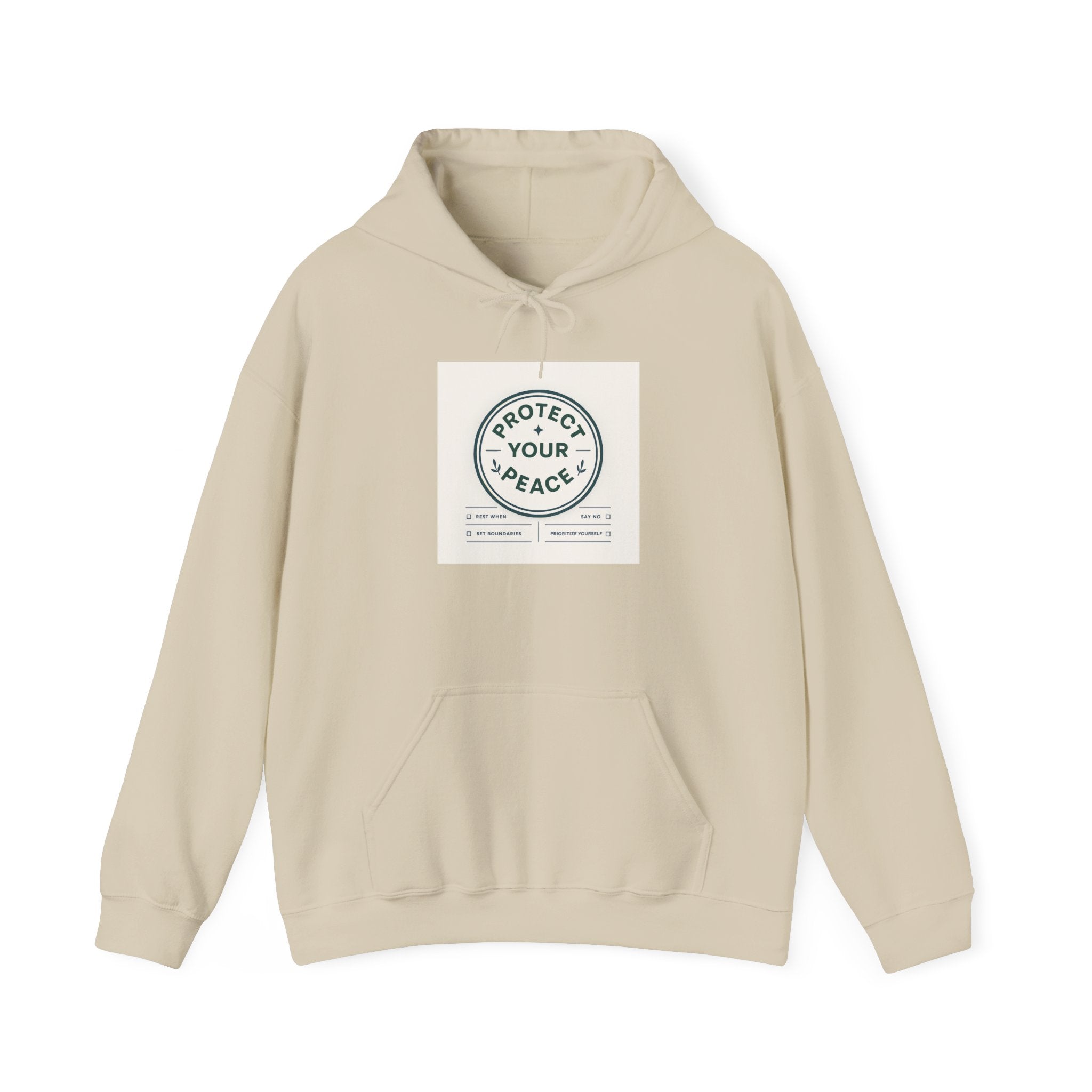 Protect Your Peace Hoodie — Minimal Circle Graphic Pullover