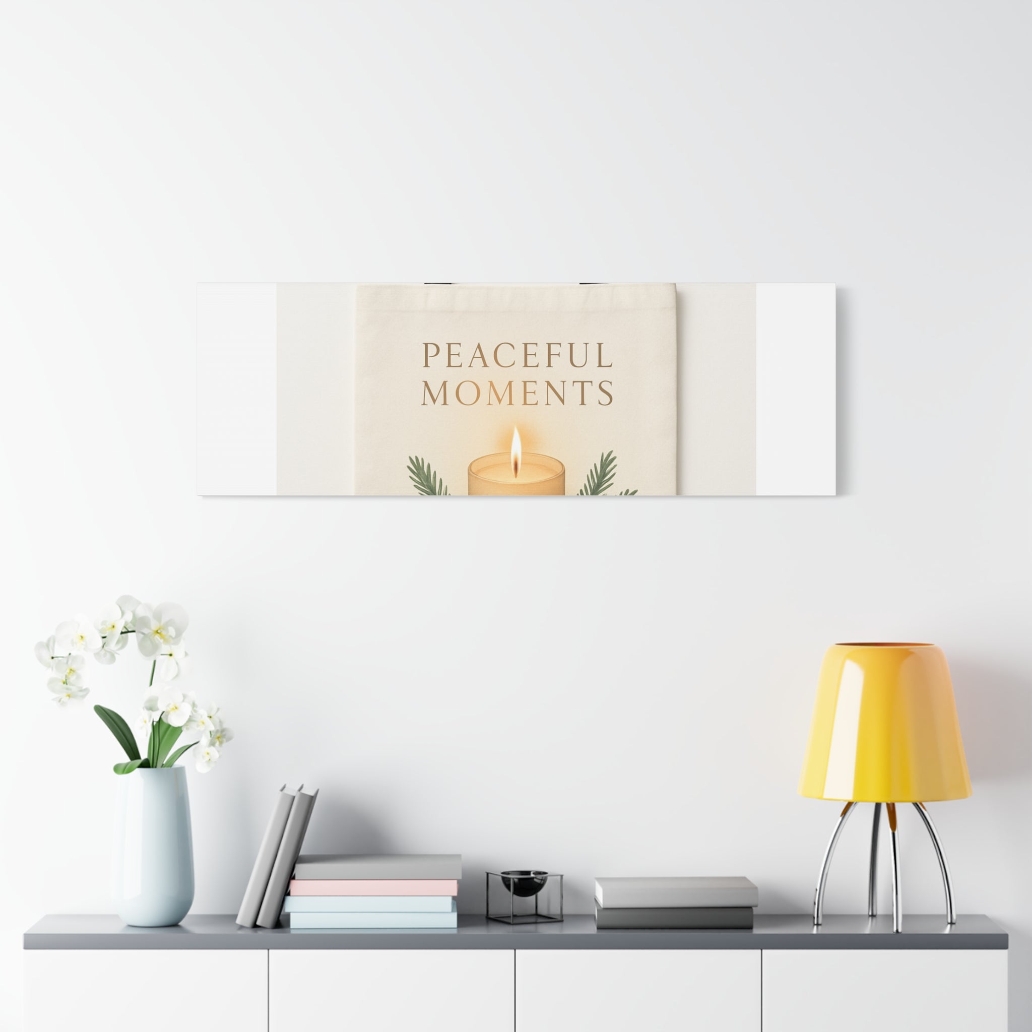 Canvas Wall Art — "Peaceful Moments" Candle Holiday Decor