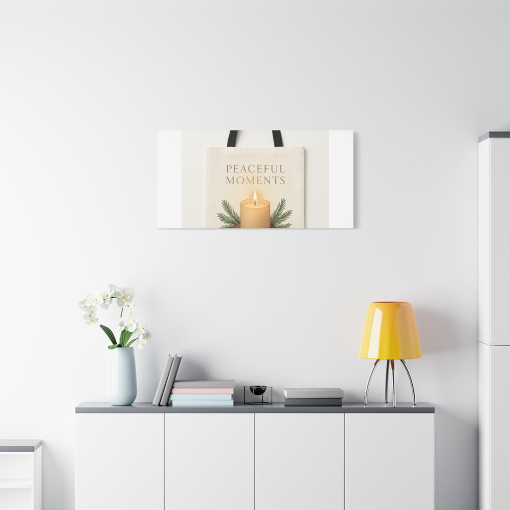 Canvas Wall Art — "Peaceful Moments" Candle Holiday Decor