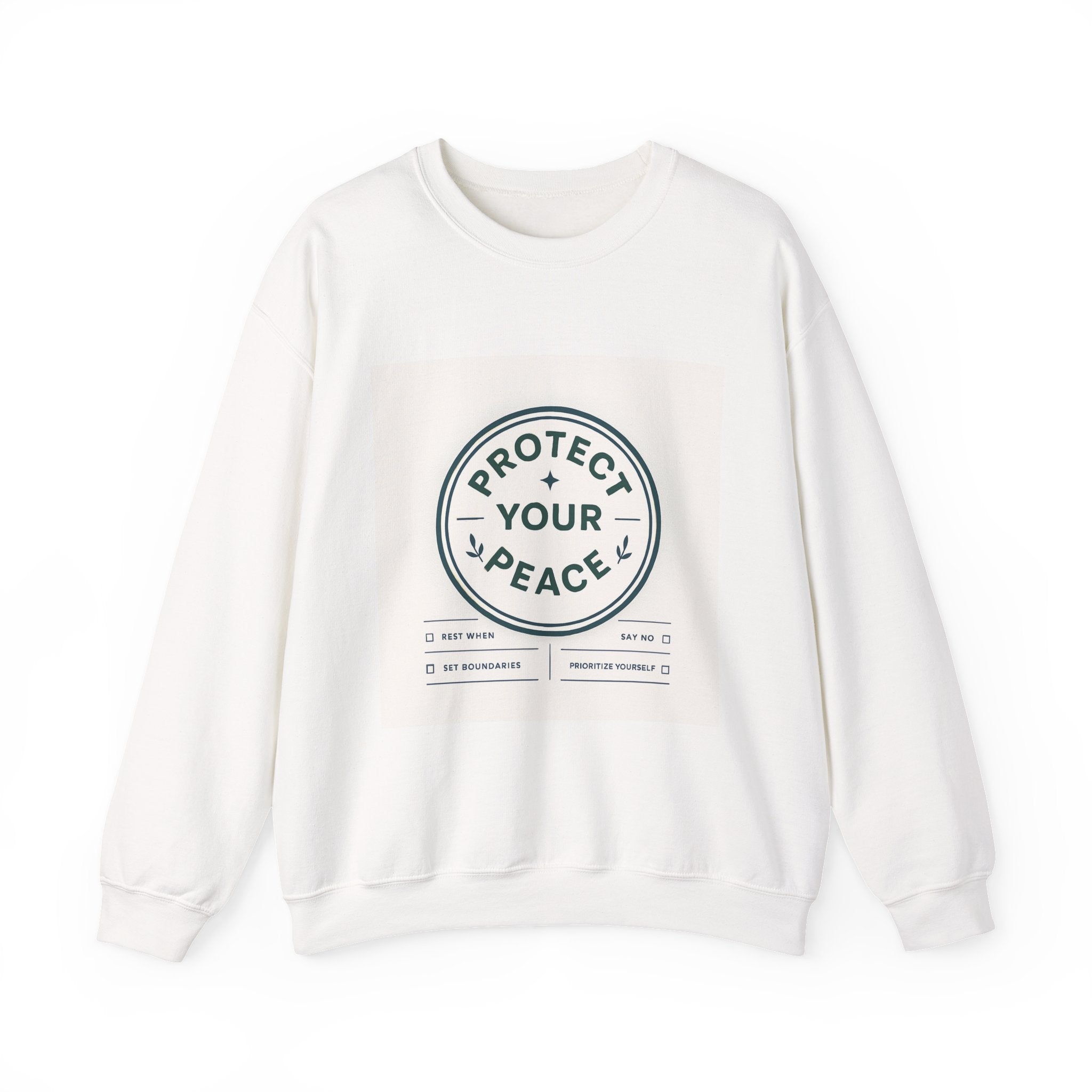 Protect Your Peace Crewneck Sweatshirt — Minimal Wellness Graphic Pullover