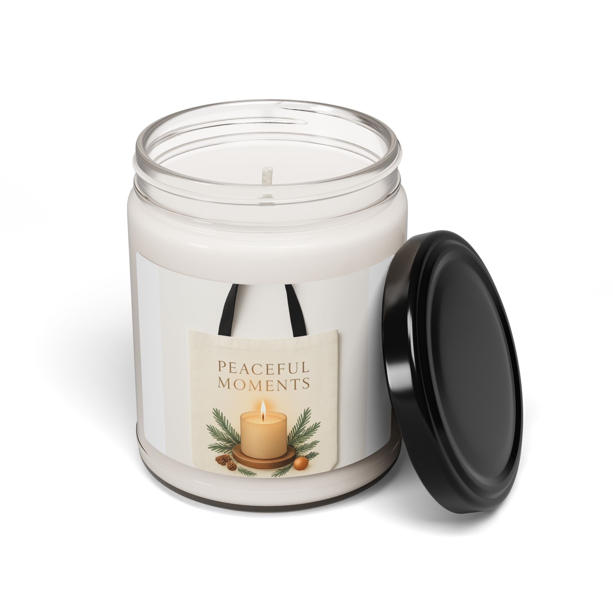 Soy Candle — "Peaceful Moments" Scented 9 oz (Cozy Holiday & Relaxation Gift)