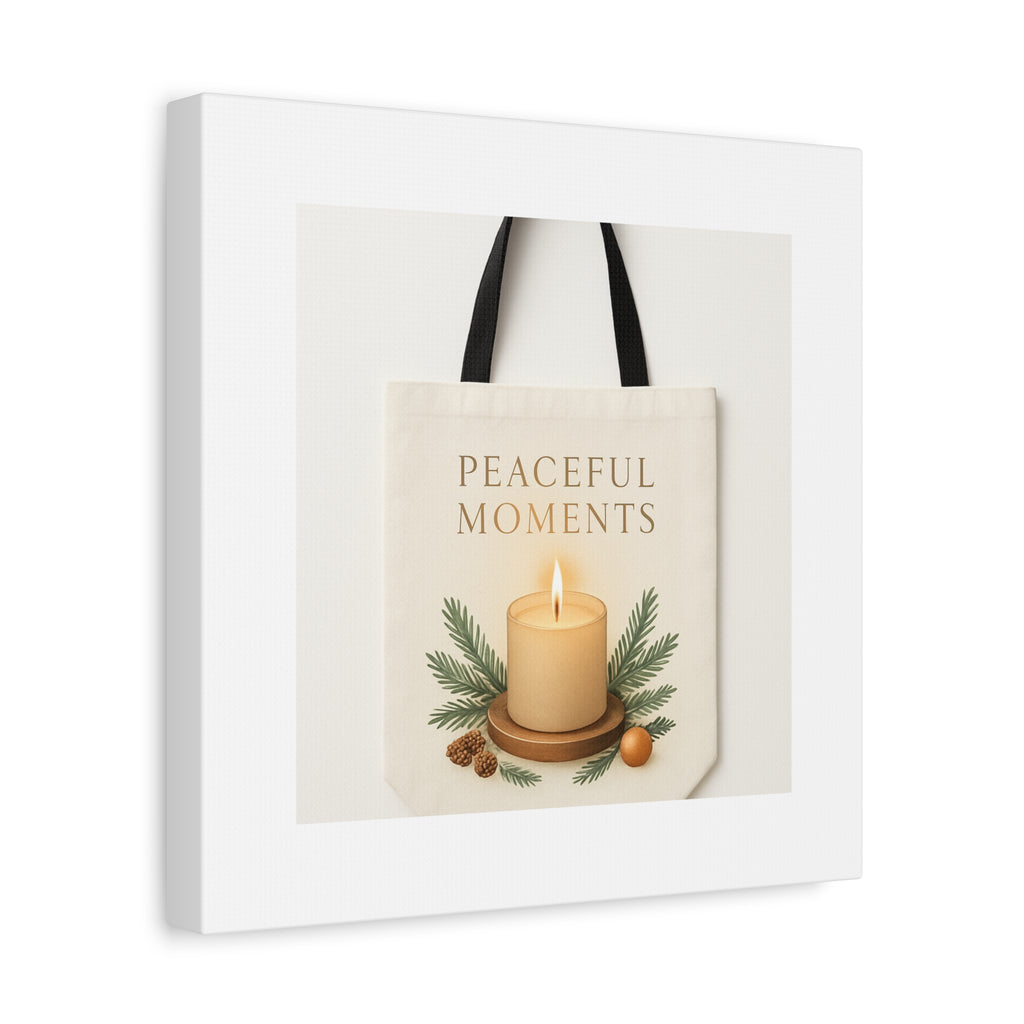Canvas Wall Art — "Peaceful Moments" Candle Holiday Decor