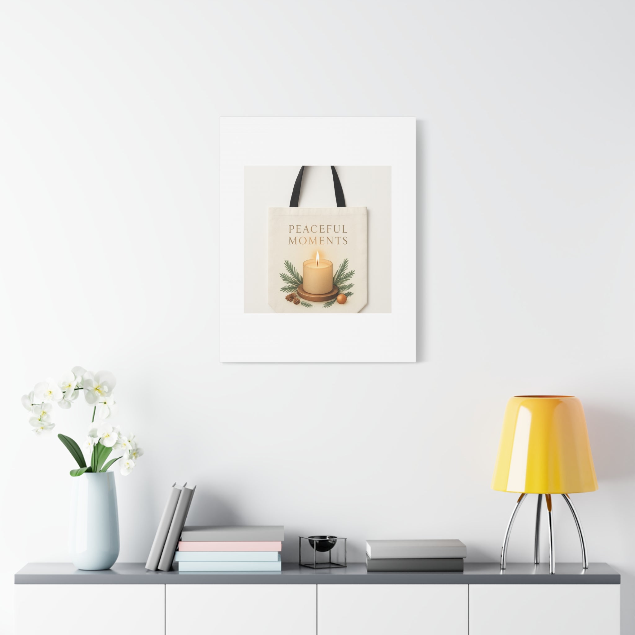 Canvas Wall Art — "Peaceful Moments" Candle Holiday Decor