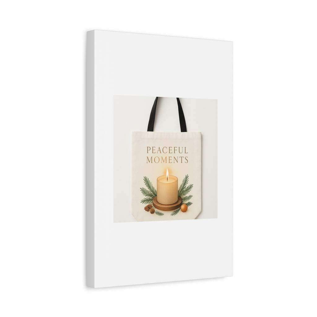 Canvas Wall Art — "Peaceful Moments" Candle Holiday Decor