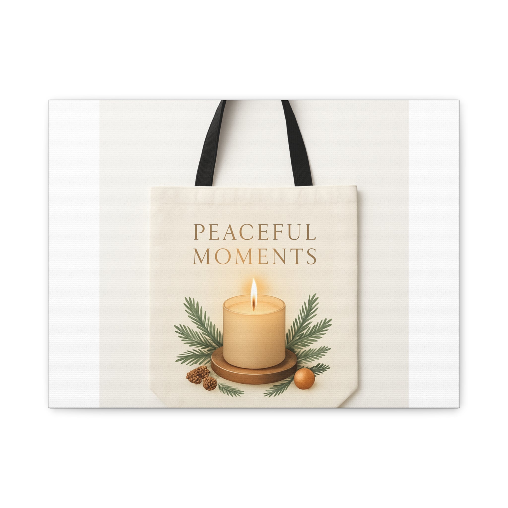 Canvas Wall Art — "Peaceful Moments" Candle Holiday Decor