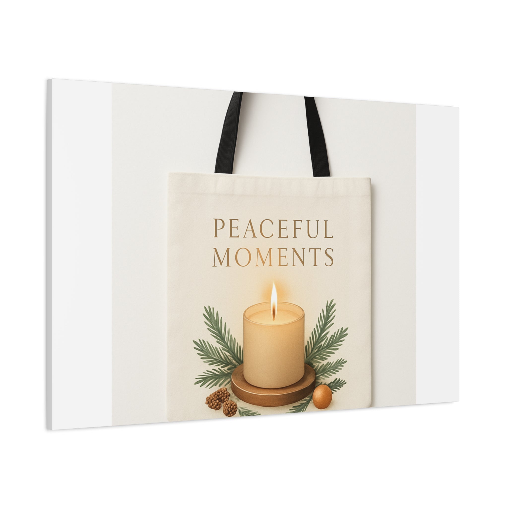 Canvas Wall Art — "Peaceful Moments" Candle Holiday Decor