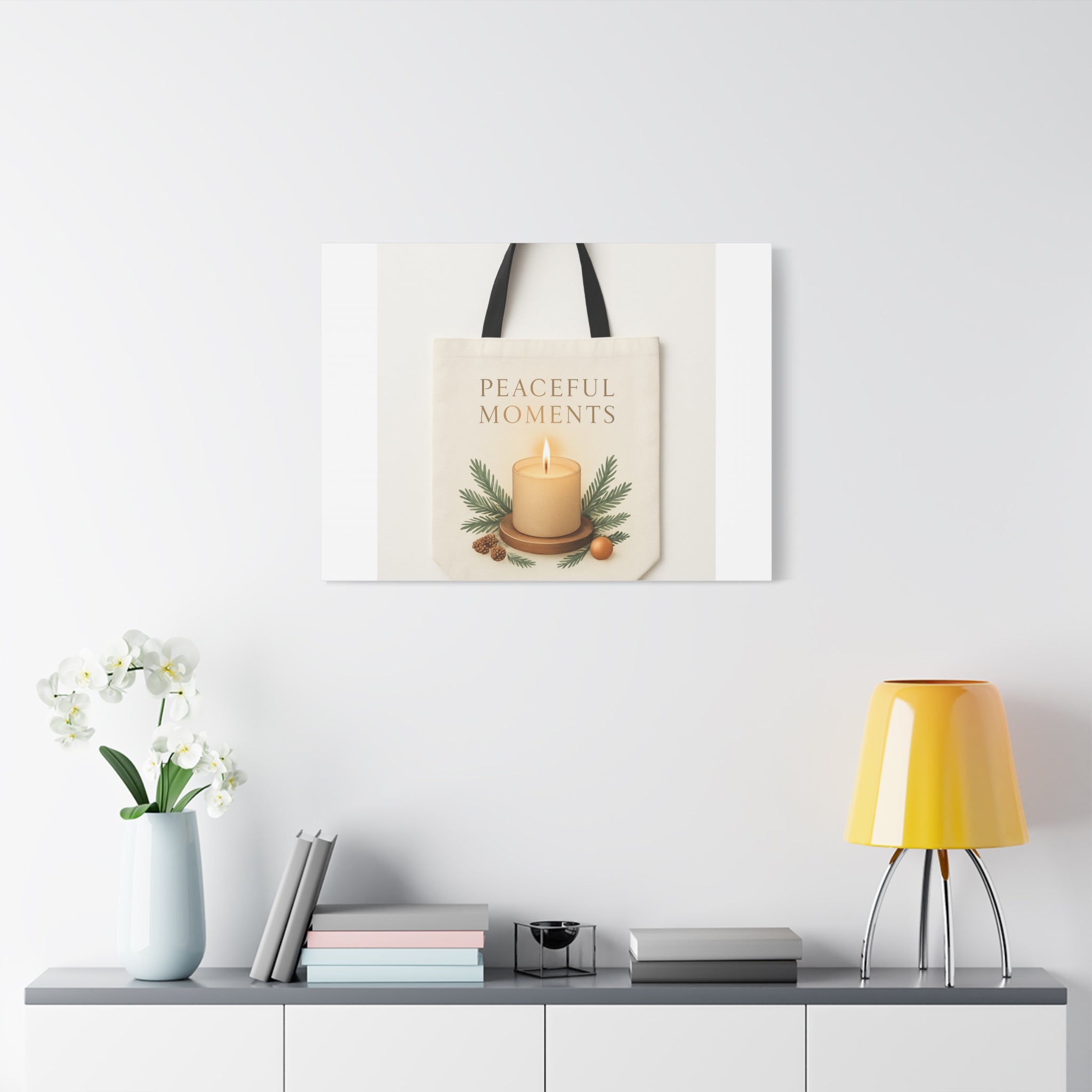 Canvas Wall Art — "Peaceful Moments" Candle Holiday Decor